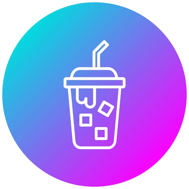 El icono del vector de café frío se puede usar para el conjunto de iconos de la cafetería