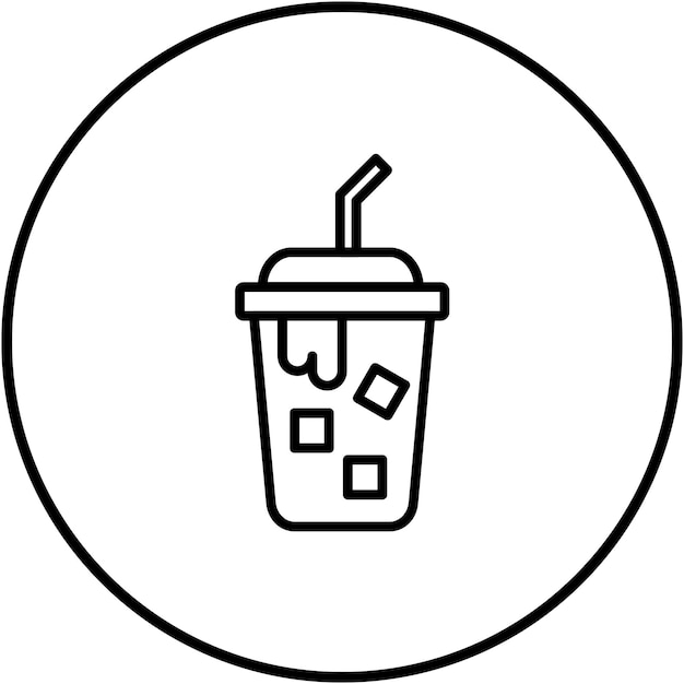El icono del vector de café frío se puede usar para el conjunto de iconos de la cafetería
