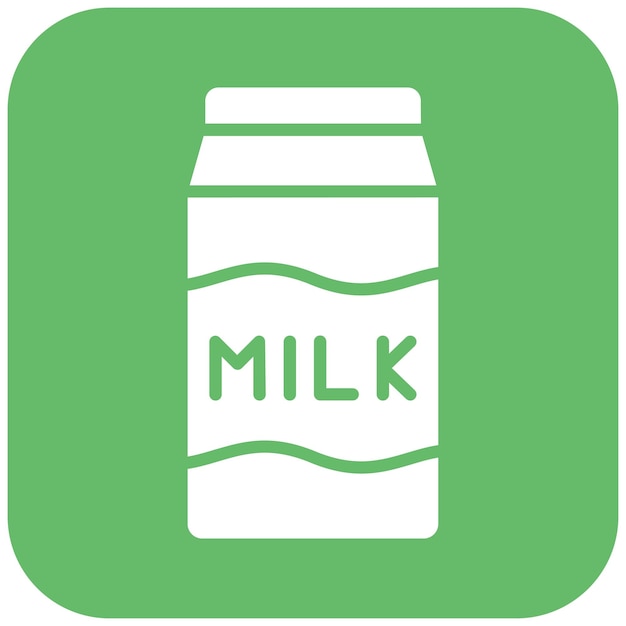 El icono del vector de la caja de leche se puede utilizar para el conjunto de iconos de bebidas