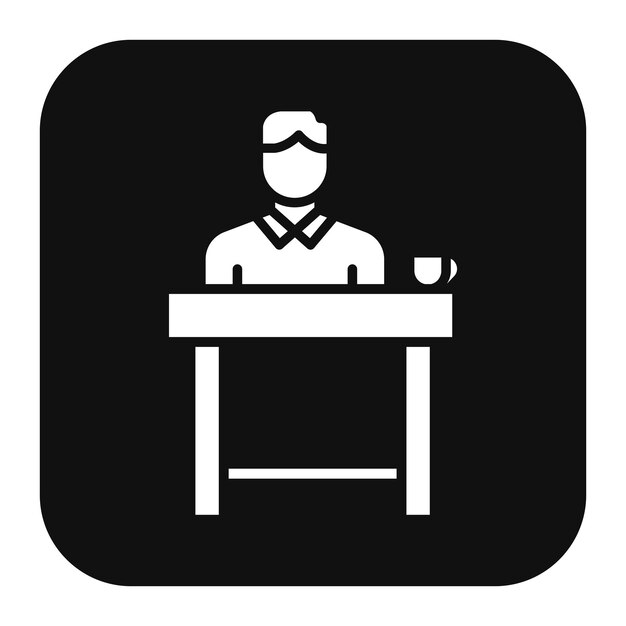 El icono del vector del cajero se puede utilizar para el conjunto de iconos del supermercado