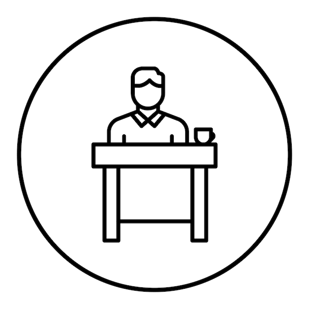 El icono del vector del cajero se puede utilizar para el conjunto de iconos del supermercado