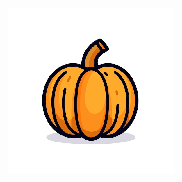 Icono de vector de calabaza de halloween de contornos simples y negrita