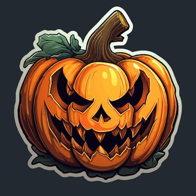 Icono de vector de una calabaza de Halloween de miedo Jack o linterna ilustración vectorial