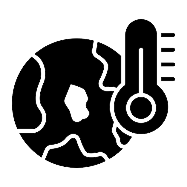 El icono del vector del calentamiento global se puede usar para el conjunto de iconos del calentamiento mundial