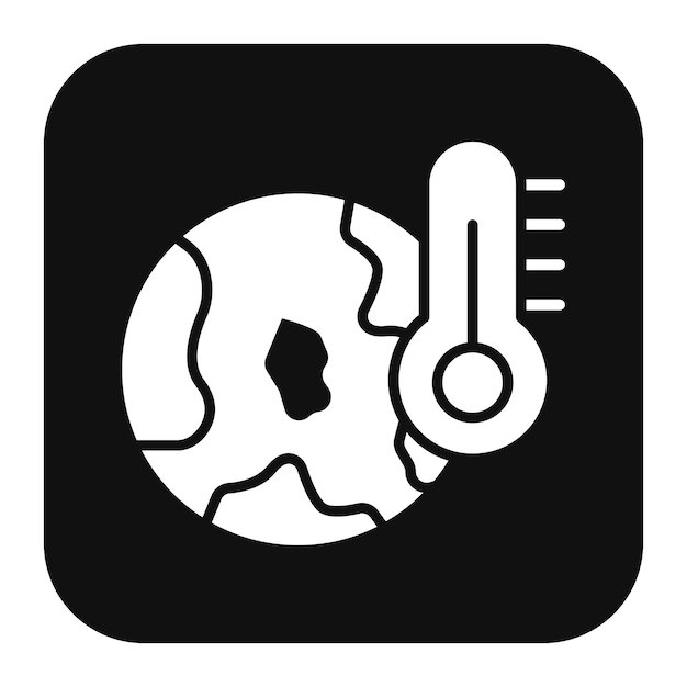 El icono del vector del calentamiento global se puede usar para el conjunto de iconos del calentamiento mundial