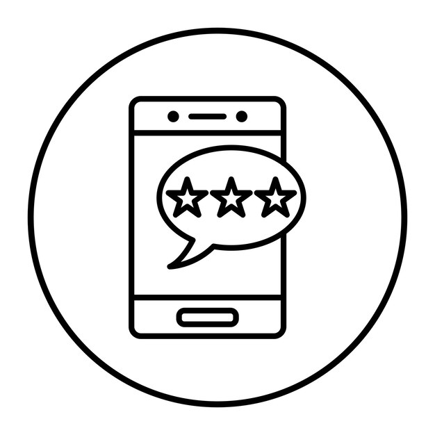 El icono del vector de calificación de la aplicación se puede utilizar para el conjunto de iconos de comentarios de los clientes