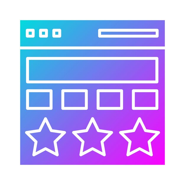 El icono del vector de calificación del sitio web se puede utilizar para el conjunto de iconos de SEO y SEM