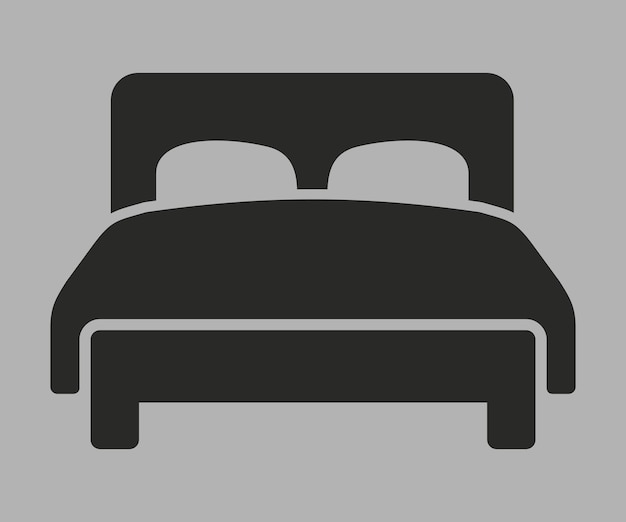 icono de vector de cama doble
