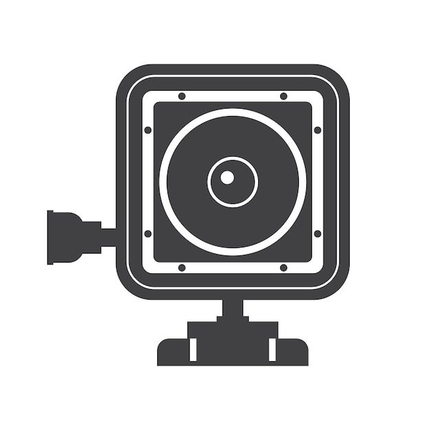 Icono de vector de cámara de acción Ilustración de cámara extrema en diseño de contorno Silueta de cámara de movimiento aislada sobre fondo blanco