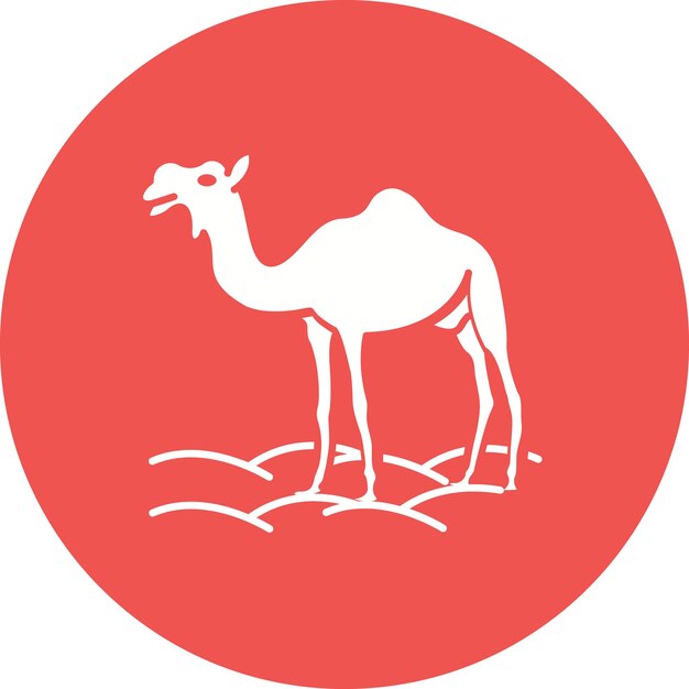 El icono del vector camello se puede usar para el conjunto de iconos del desierto