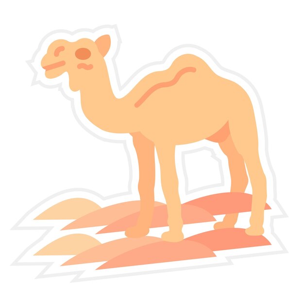 El icono del vector camello se puede usar para el conjunto de iconos del desierto