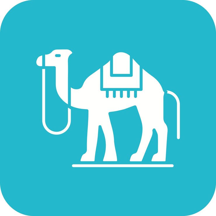 Vector el icono del vector camello se puede usar para el conjunto de iconos del desierto