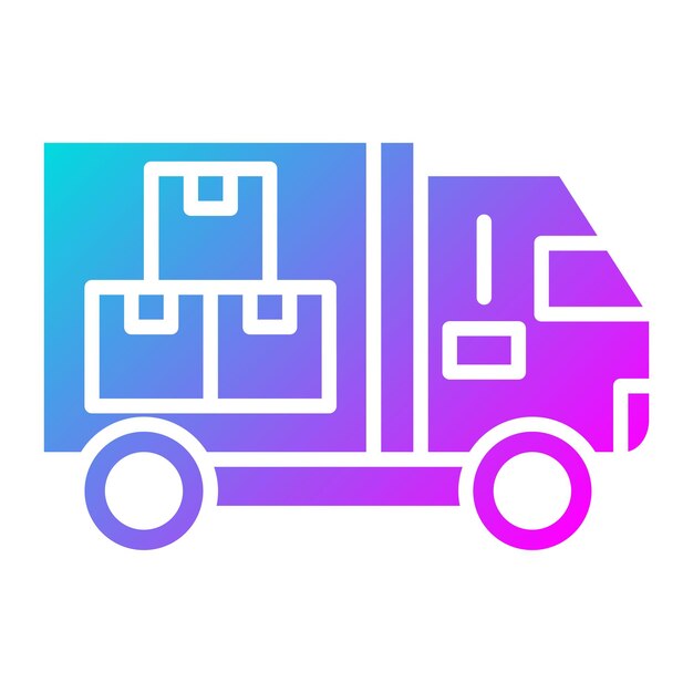 El icono del vector del camión se puede usar para el conjunto de iconos del almacén