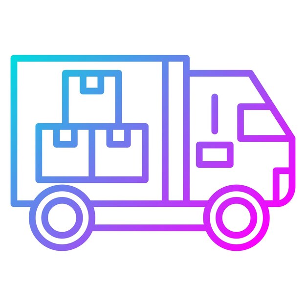 El icono del vector del camión se puede usar para el conjunto de iconos del almacén