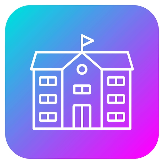 El icono del vector del campus se puede utilizar para el conjunto de iconos de aprendizaje