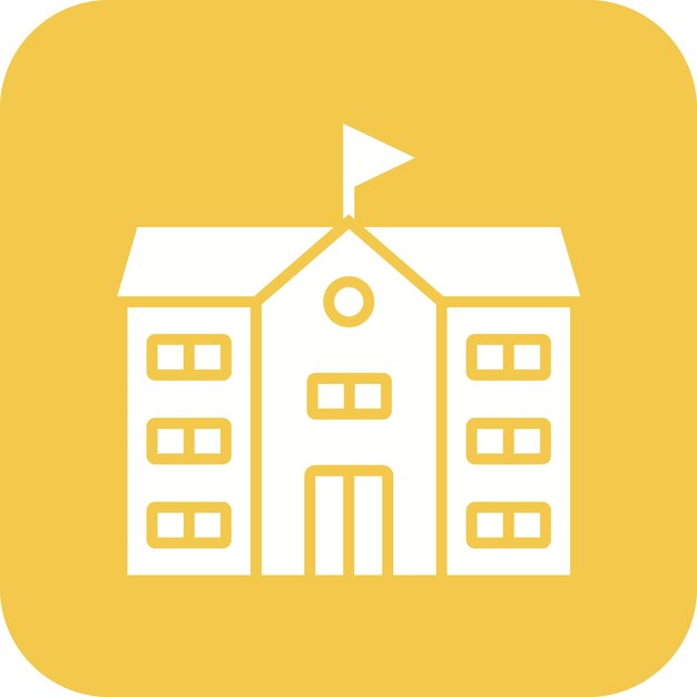 El icono del vector del campus se puede utilizar para el conjunto de iconos de aprendizaje