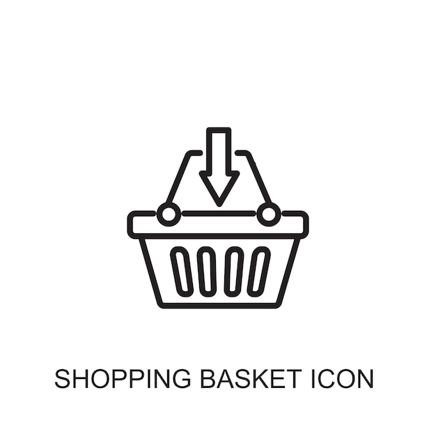 Icono del vector de la canasta de compras
