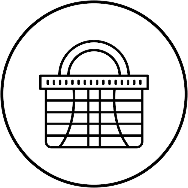 El icono del vector de la canasta se puede usar para el conjunto de iconos del mercado callejero