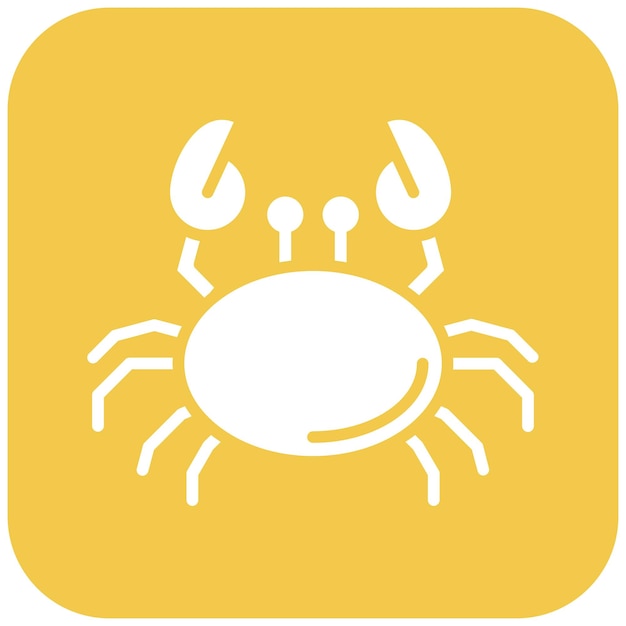 El icono del vector del cangrejo se puede usar para el conjunto de iconos de Beach Resort