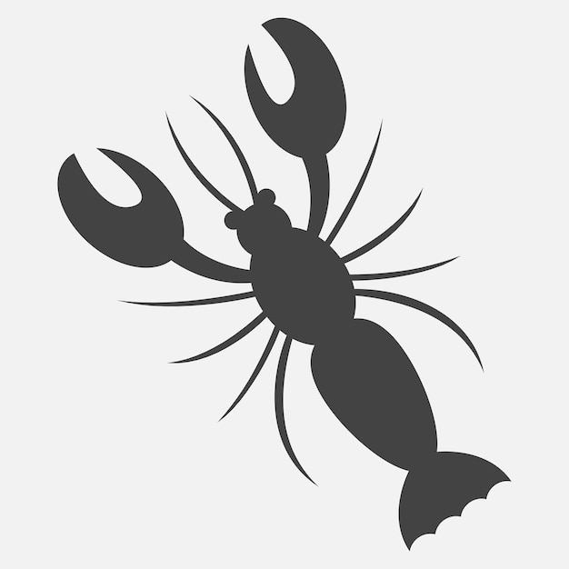 icono de vector de cangrejo de río