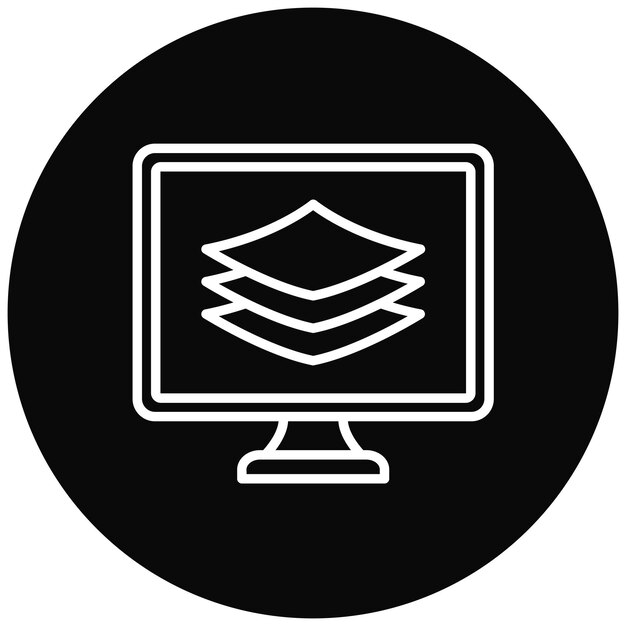 El icono del vector de capa se puede utilizar para imprimir un conjunto de iconos