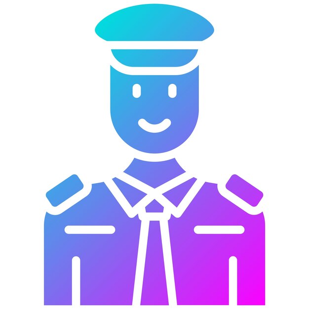 El icono del vector del capitán se puede usar para el iconset del océano