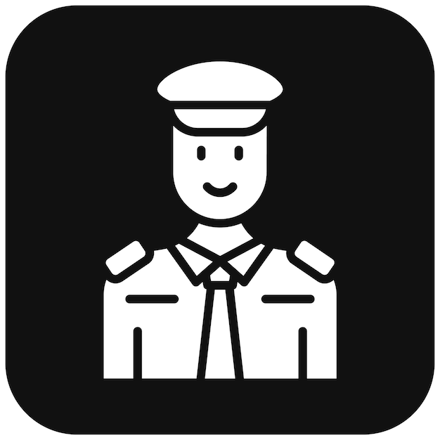 El icono del vector del capitán se puede usar para el iconset del océano