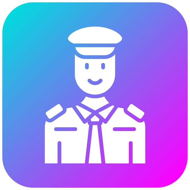 El icono del vector del capitán se puede usar para el iconset del océano