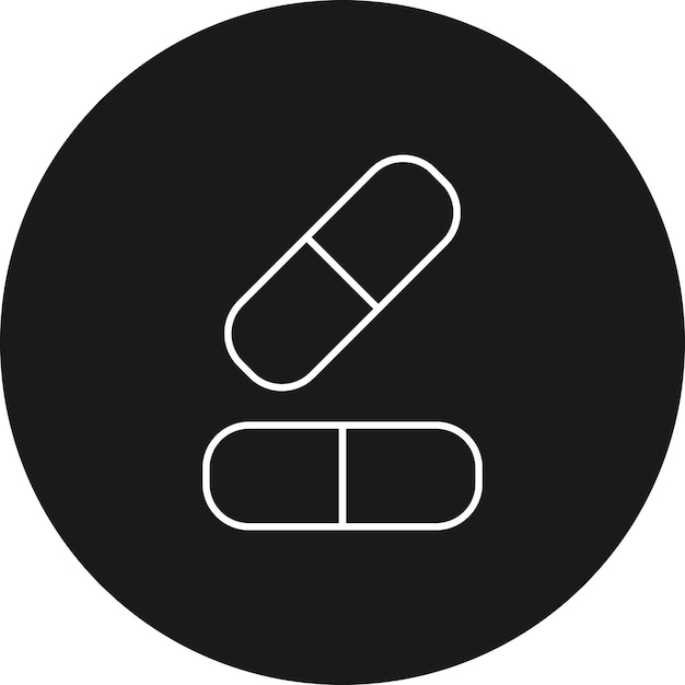 El icono del vector de la cápsula se puede utilizar para el conjunto de iconos de la farmacia