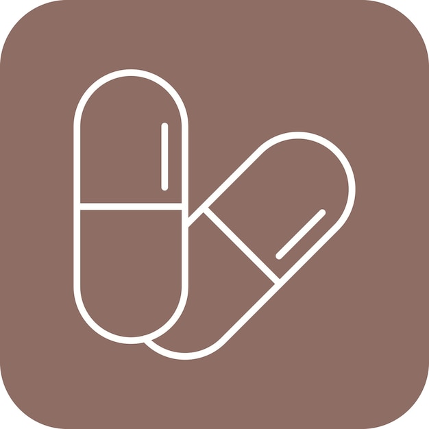 El icono del vector de la cápsula se puede utilizar para el conjunto de iconos médicos