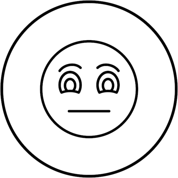 Vector el icono del vector de la cara sin expresión se puede usar para el conjunto de iconos de emoji