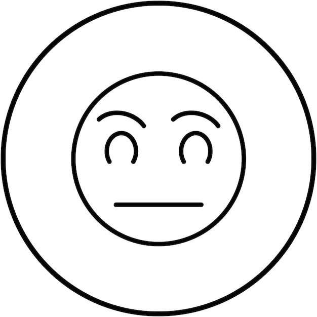 Vector el icono del vector de la cara neutral se puede usar para el conjunto de iconos de emoji