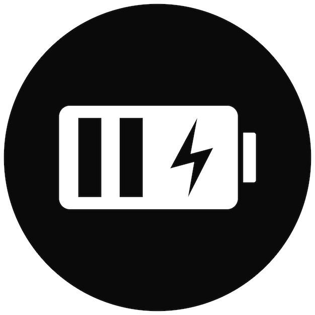 El icono del vector de carga de la batería se puede utilizar para el conjunto de iconos de batería y energía