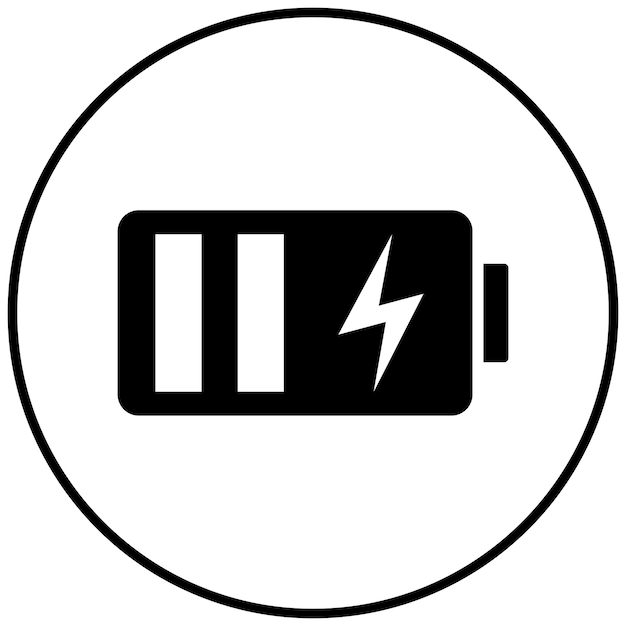 El icono del vector de carga de la batería se puede utilizar para el conjunto de iconos de batería y energía