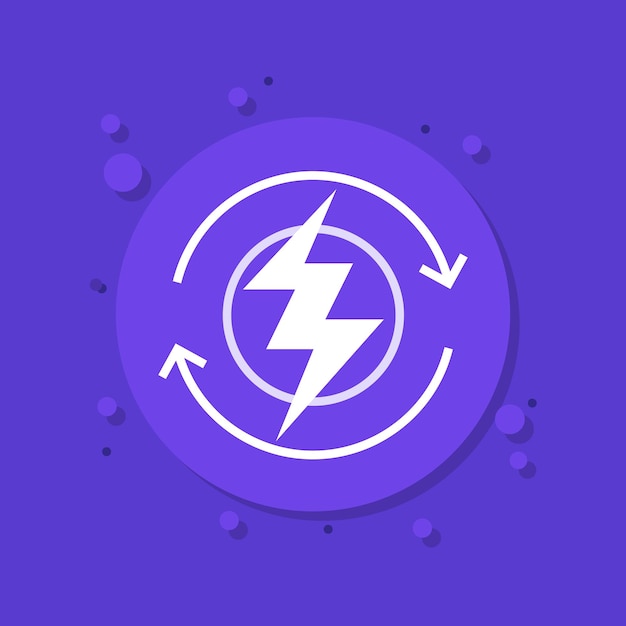 Icono de vector de cargador eléctrico de recarga