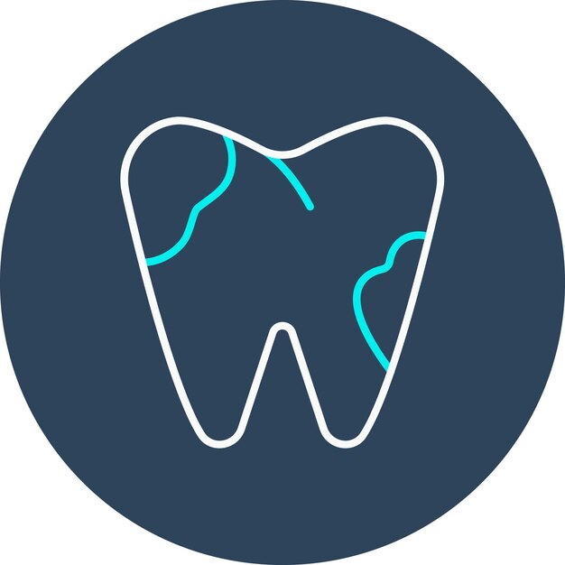 El icono del vector de la caries dental se puede utilizar para el conjunto de iconos de cuidado dental