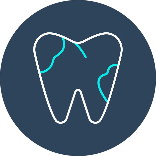 Vector el icono del vector de la caries dental se puede utilizar para el conjunto de iconos de cuidado dental