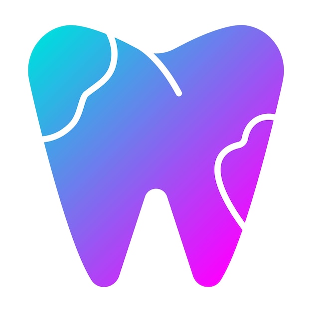 El icono del vector de la caries dental se puede utilizar para el conjunto de iconos de cuidado dental