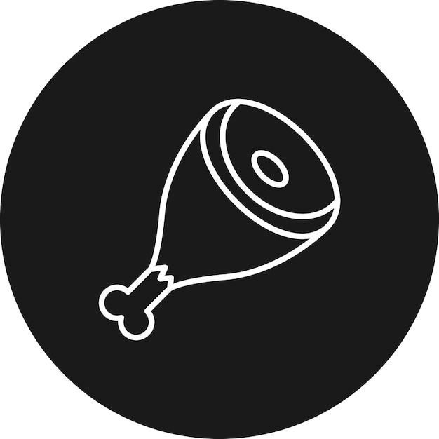 El icono del vector de carne se puede usar para el conjunto de iconos de la mañana y el desayuno