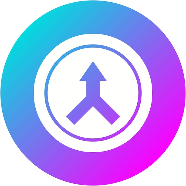 El icono del vector de carretera convergente se puede utilizar para el conjunto de iconos de señales de tráfico