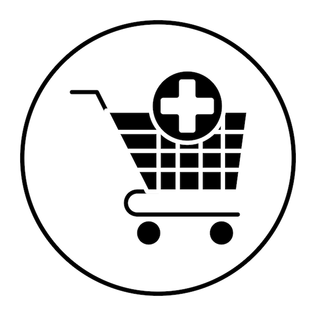 El icono del vector del carrito de compras se puede utilizar para el conjunto de iconos del supermercado