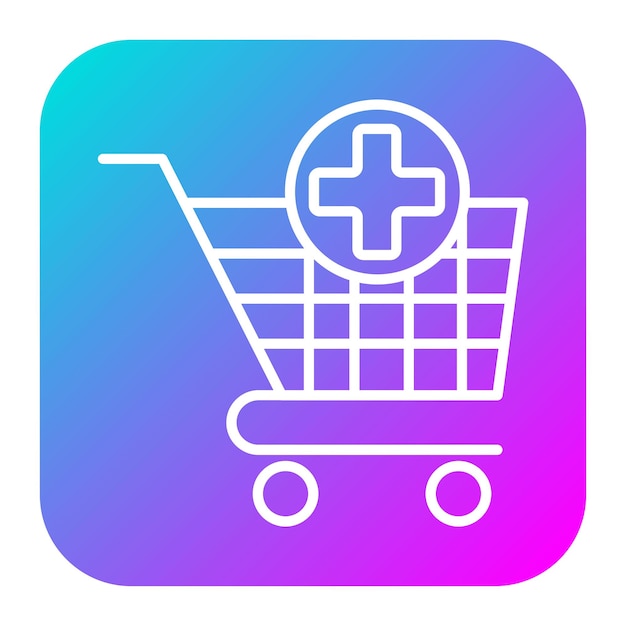 El icono del vector del carrito de compras se puede utilizar para el conjunto de iconos del supermercado