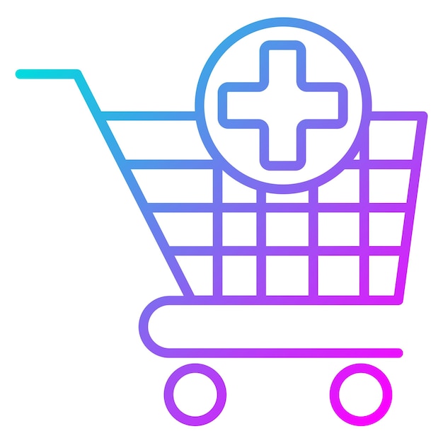 El icono del vector del carrito de compras se puede utilizar para el conjunto de iconos del supermercado