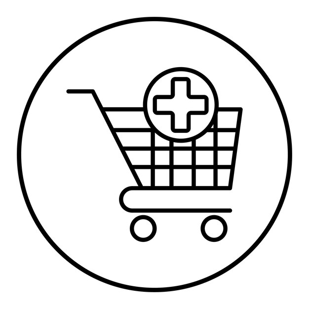 El icono del vector del carrito de compras se puede utilizar para el conjunto de iconos del supermercado