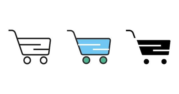 Icono de vector de carrito de compras