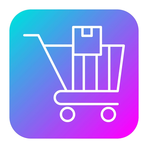 El icono del vector del carrito se puede usar para el conjunto de iconos del almacén