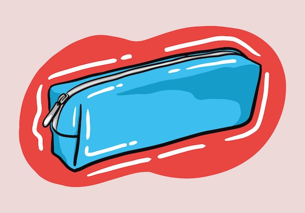 Icono de vector de caso azul verde dibujado a mano para diseño web aislado sobre fondo