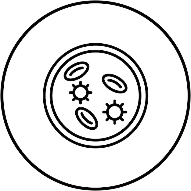 El icono del vector de la célula del virus se puede utilizar para el conjunto de iconos de enfermedades infecciosas