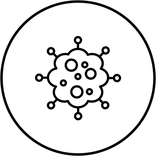 El icono del vector de células cancerosas se puede utilizar para el conjunto de iconos de quimioterapia