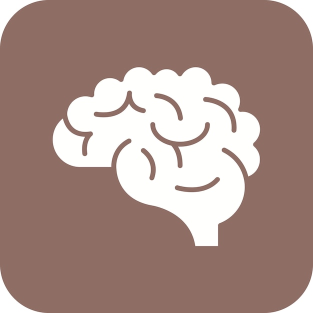 El icono del vector cerebral se puede usar para el conjunto de iconos de Investigación y Ciencia